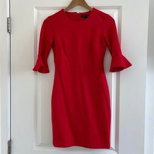 Banana Republic Red Trumpet Sleeve Dress NWOT Size 00P